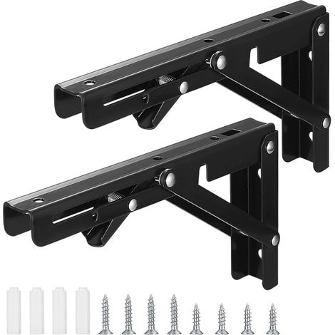 Set mit 2 klappbaren Regalträgern, 40 cm, zusammenklappbar, robust, einziehbar - AquaForge