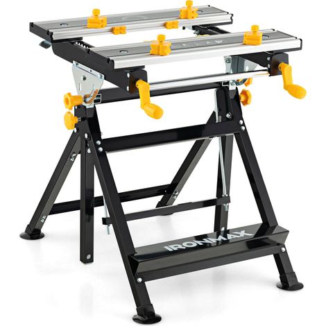 Établi pliant avec plateau inclinable, hauteur réglable sur 7 niveaux, rallonge 12-19 pouces pour atelier (1/5)
