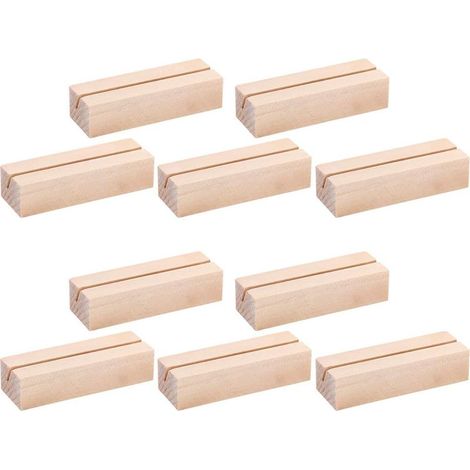 10 Pièces Bois Naturel Support Photo Carte,Stand en Bois Porte Cartes en Bois Porte Photo Support de Table pour Fête de Mariage et Décoration de Maison (1/5)