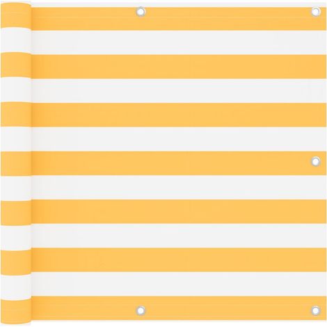 134906 Balcony Screen White and Yellow 90x500 cm Oxford Fabric vidaXL