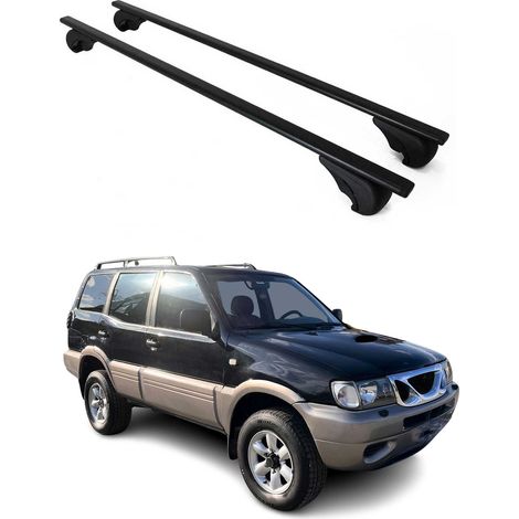 OMAC Dachträger Querträger für Nissan Terrano II R20 1993-2005 – Abschließbar – Max. 75 kg – 2 Stangen Stahl Schwarz (1/5)