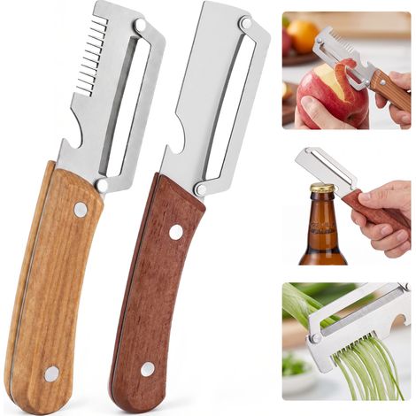 Coupe-oignons verts multifonctionnel – Éplucheur intégré – Ustensile 2 en 1 – Gain de temps en cuisine (1/5)