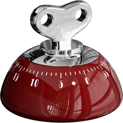 Mechanischer Magnettimer mit 60 Minuten Laufzeit, handaufgezogen, geeignet zum Kochen, Backen und für den Einsatz im Klassenzimmer (rot, 1 Stück). (1/5)