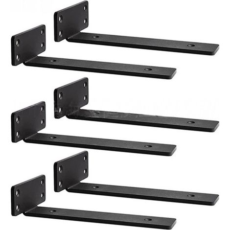 Équerres d'étagère invisibles robustes (lot de 6) - Support d'étagère flottante en acier (1/4)