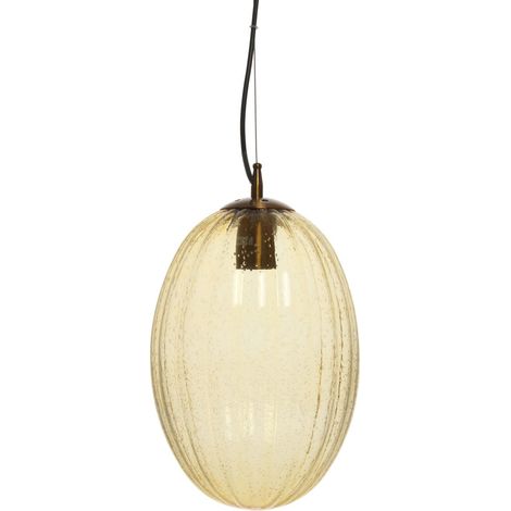 Lampada a sospensione Virgina in vetro ambrato (1/4)