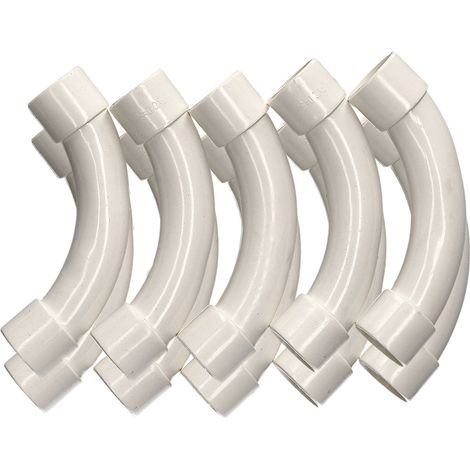 10x Curva de empalme 90 grados para Tubo de cables Blanco Diametro 32 mm