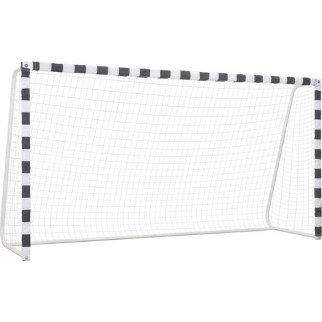 Fußballtor 300x160x90 cm Metall Schwarz und Weiß