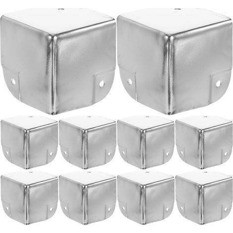 Set mit 10 Eckenschonern für Holzkisten, dekorative Eckenschoner für Schränke, 50 mm – 5,00 x 5,00 x 5,00 cm – Silber (1/4)