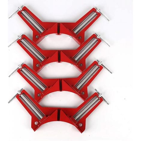 Serre-joint, Jeu de 4 Pinces à Angle Droit 90 degrés pour le travail du bois, Ajustable pince à Onglet pour Cadre Photo, Aquarium, Meubles, Outils à main (1/5)