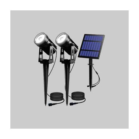 DOPPIO FARETTO SOLARE A LED IDEAL STAR 2x3 Watt - Colore nero - IDEAL STAR