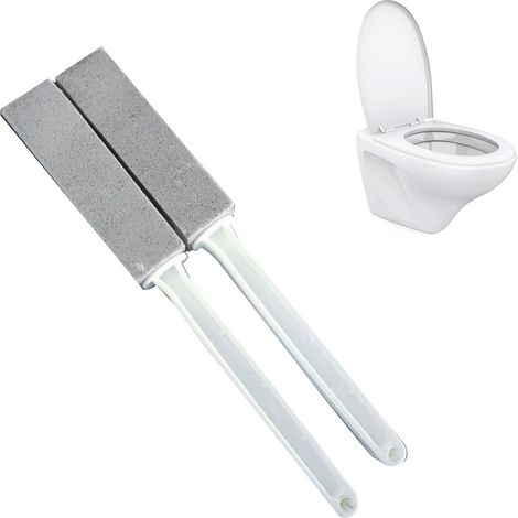Lot de 2 brosses de nettoyage de toilettes en pierre ponce avec long manche pour le nettoyage de la salle de bain et de la cuisine. (1/5)