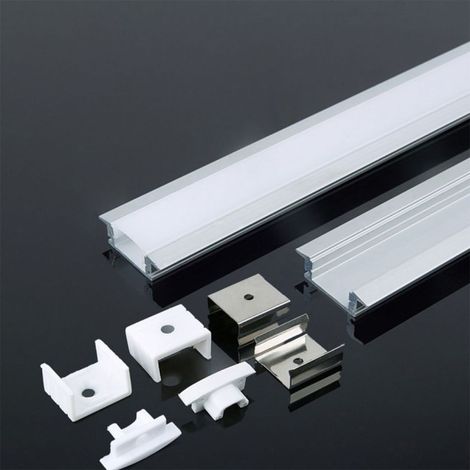 V-Tac – Profilé aluminium blanc pour bande LED encastrée – Longueur 2000mm – Largeur 24,7mm – Hauteur 7mm – L max. 12,4mm