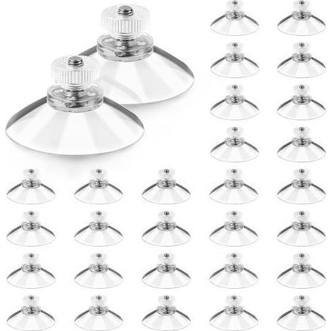Lot de 30 Ventouses avec Filetage et Écrous Moleté M5, Ventouse Filetée Transparente Ø 40 mm, Ventouse Vitre sans Percer pour Voiture, Décoration, Suspension (1/5)
