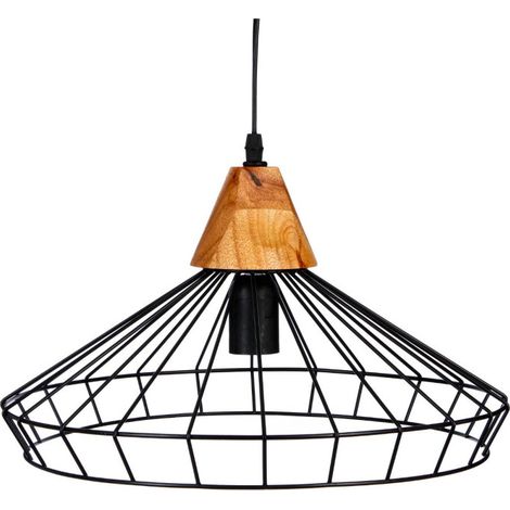 Lampe Suspension en Métal "Plavy" 38cm Noir (1/2)