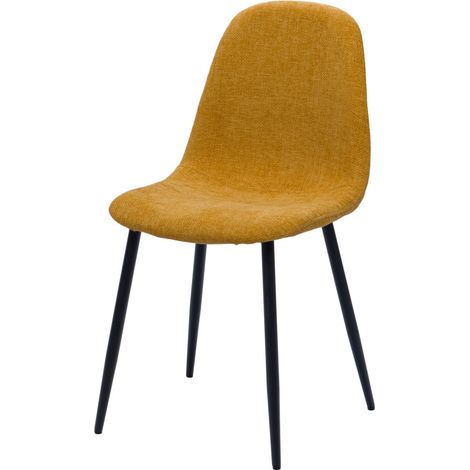 Amadeus - Chaise Ariane moutarde en tissu (lot de 2) (1/3)