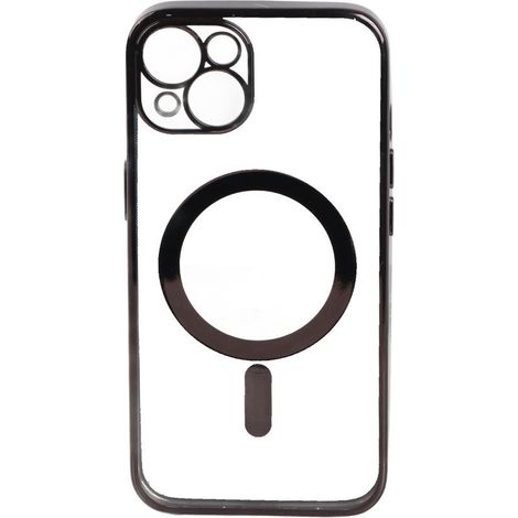 Magnetische, stoßfeste, transparente TPU-Handyhülle mit schwarzem Rahmen für iPhone 13 (1/5)