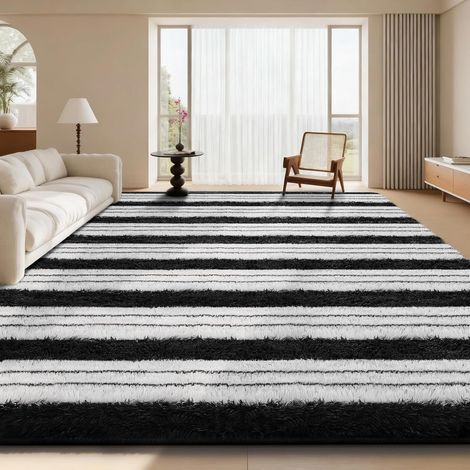 1 Tapis De Salon 200x300 Cm Gris Antidérapant Moelleux Pour Chambre À Coucher