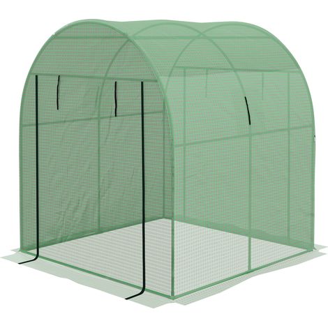 Outsunny Serra per Orto a Tunnel 1.8x1.8x2m in Acciaio e PE Anti UV Verde