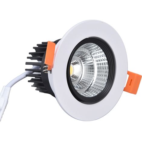 Plafonnier LED encastré 7 W, lumière chaude 3000 K, angle réglable, pour couloir, salon, chambre, 100-264 V (1/5)