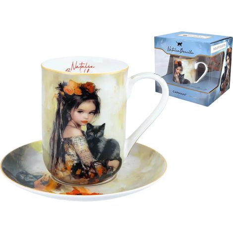 Taza y platillo Carmani - N. Bonilla, Los cuentos de gatos de Luna (1/5)