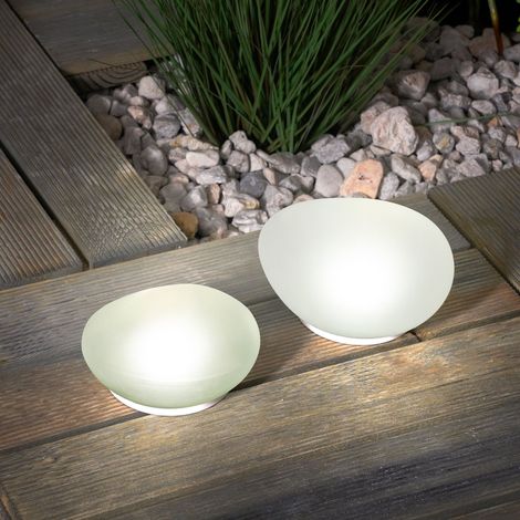 esotec Solar Glas-Leuchtsteine im 2er-Set wetterfest ECHTGLAS outdoor 102084