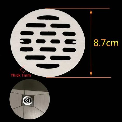 (8.7cm)Universal Stainless Steel Round Floor Drains Cover Plate Sink Strainer Anti-clogging Shower Drains Hair Catcher Bathroom Fixture (1/4)