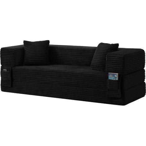 Canapé en velours côtelé unique à double couche  confortable et tendance pour appartement et grandes pièces.  convertible en lit (1/5)