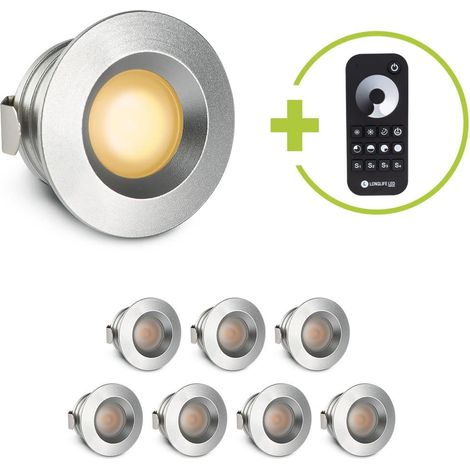 Einbaustrahler Mini flach Torino 3W 2700K IP44 - Farbe: silber - Anzahl: 8x