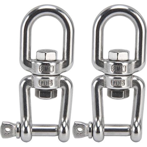 Stück 8 mm 360° drehbare Ringkarabinerhaken aus Edelstahl 304 OX, abnehmbare Kettenschäkelhaken