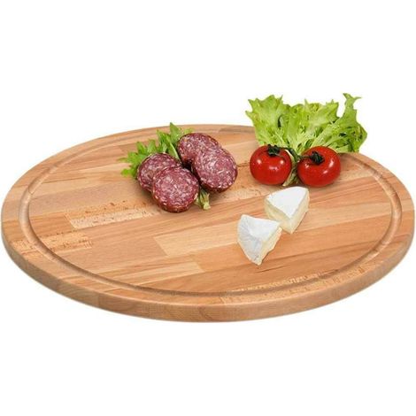 TrAdE Shop Traesio - Tagliere Rotondo Piatto Vassoio In Legno Di Faggio Diametro 30cm Salumi Formaggi - (1/3)