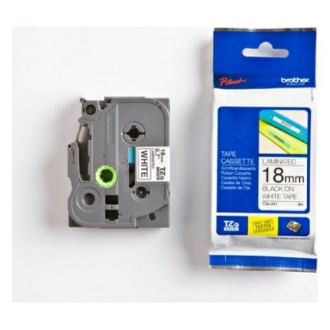 Brother TZe-241 (TZE241) Laminierte Etikettenkassette P-touch, Schwarz auf Weiß, 18 mm, 8 m