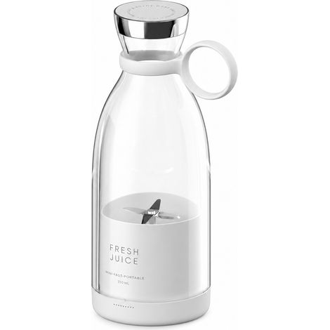 Blender portable électrique 350 ml, blanc, rechargeable par charge magnétique, pour jus et smoothies (1/5)