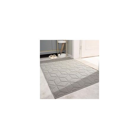Tapis d'entrée intérieur gris 50x80 cm, antidérapant et lavable, parfait pour porte, cuisine, chambre et couloir