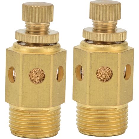 Silencieux pneumatique réglable 2 pièces, laiton PT3/8 mâle, silencieux d'échappement rapide, filetage mâle, régulateur de débit d'air, PSC-03, pour compresseur et cylindre. (1/5)
