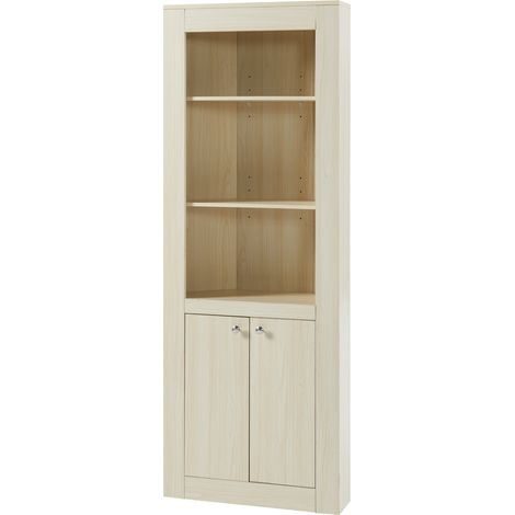 Armadio angolare scaffale mobile portaoggetti con 2 ante e 5 ripiani truciolato 170 x 62 x 30 cm effetto rovere 030008866