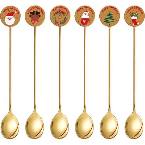 Pieces Christmas Spoon Set Stainless Steel For Coffee Drink Jam Etc (1/4)