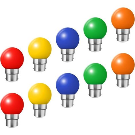 B22 Bayonet Light Bulbs - 10 Pack 2W (20W Equivalent) LED Festoon Bulbs, Energy Saving Coloured Light Bulbs (1/5)
