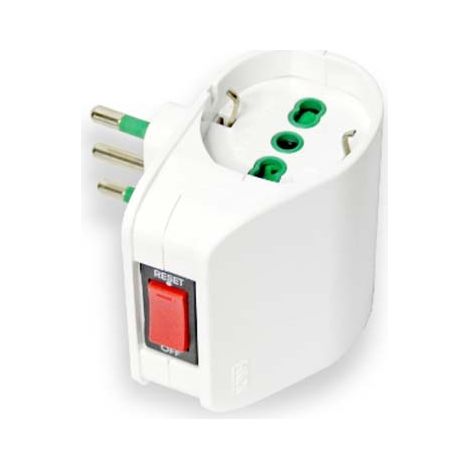 Adaptateur à fiche 2p+e 10a avec interrupteur de surface automatique 87310 (1/2)