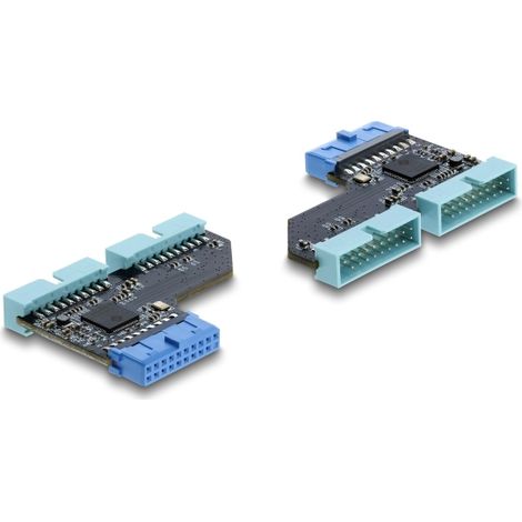 USB 5 Gbps Hub 20 Pin Pfostenbuchse zu 2 x USB 5 Gbps 20 Pin Pfostenstecker