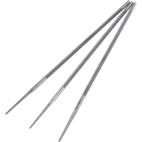 Lot de 3 limes à chaîne rondes en acier à roulement pour affûtage (4,8 mm)