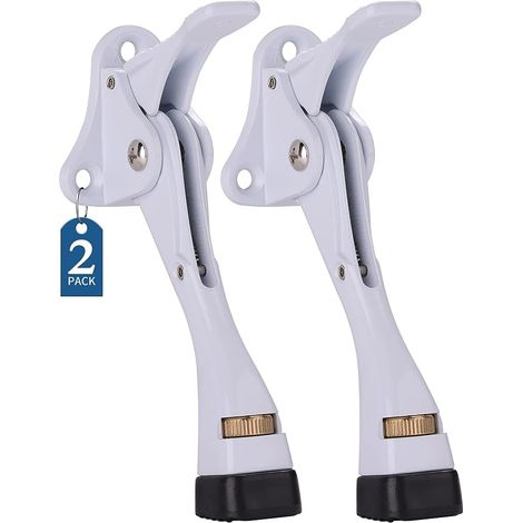 Lot de 2 butées de porte à pédale réglables en hauteur, compatibles avec moquette, parquet et carrelage (blanc).