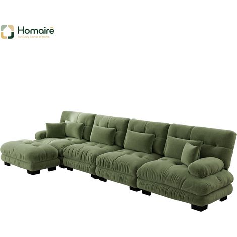 Sofa mit Modulen aus Chenille grün en Polyester 406 x 145 x 81 cm HOMAIRE (1/5)