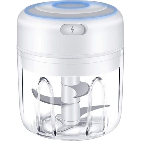 Mini hachoir à ail sans fil, portable, blanc, lot de 1 pièce (1/5)