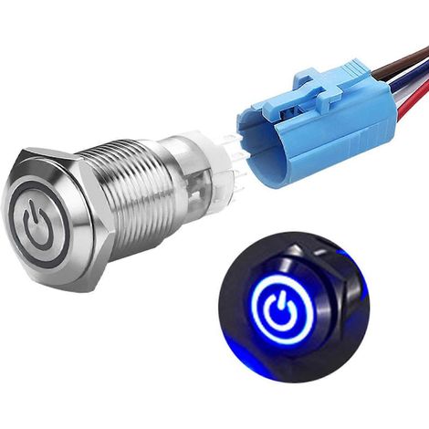 Interrupteur à bouton-poussoir à verrouillage automatique étanche pour éclairage LED - 16 mm (1/4)
