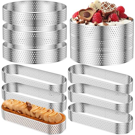 12 Stück Perforated Tart Circles, Set of 6 Diameter 10 cm, Runde Tart Circles (1/5)
