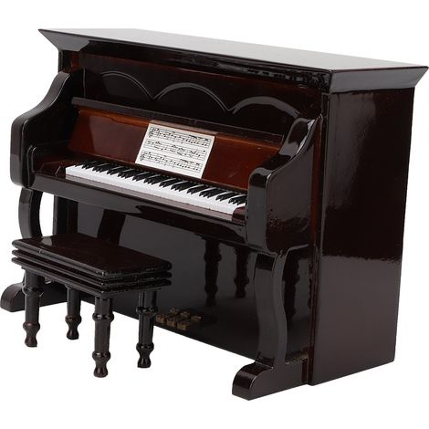 Piano miniature décoratif, instrument musical jouet, cadeau de maison, ornement élégant, modèle réduit, décoration intérieure, objet décoratif, mini piano artisanal.