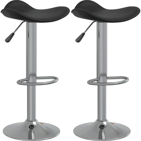 Maison Exclusive - Barhocker 2 Stk. Schwarz Verchromter Stahl und