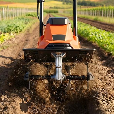 Motobineuse électrique filaire,Largeur de travail réglable,Moteur robuste,Cultivateur avec fraises en acier et guidon pliable (1/5)