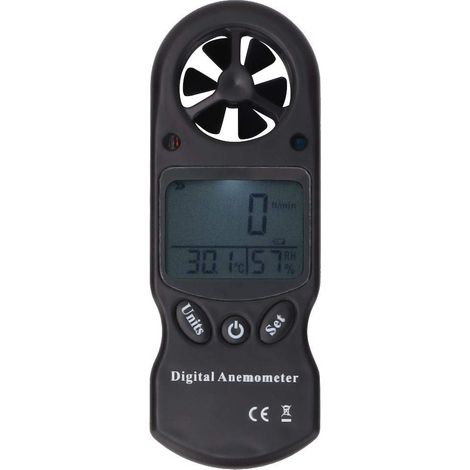 3-in-1-Digital-Anemometer mit LCD-Display und Temperatur- und Luftfeuchtigkeitsmessung KT300