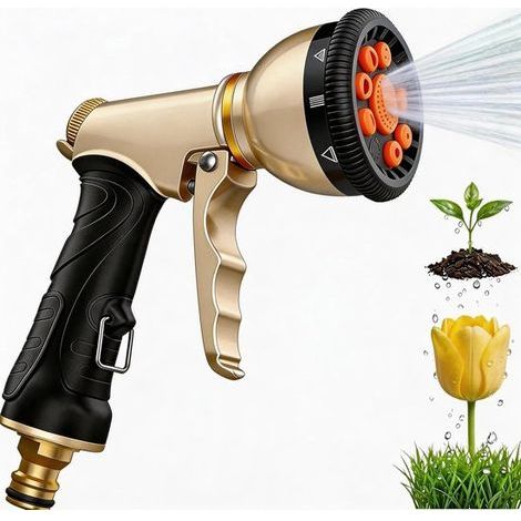 Nozzle - Garden hose spray gun - with adjustable nozzle - adjustable water level garden sprinkler - suitable for lawns or cars (1/5)